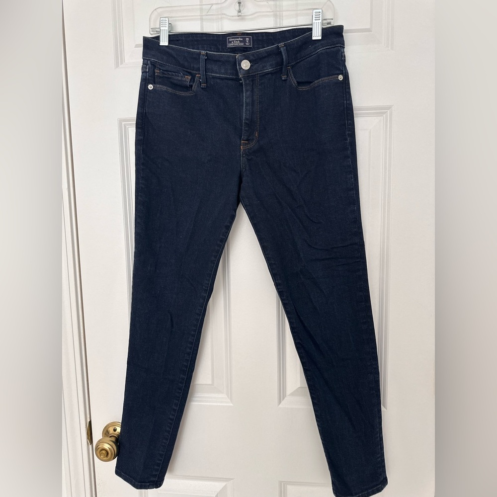 Abercrombie & Fitch Women's Deep Indigo Skinny Jeans